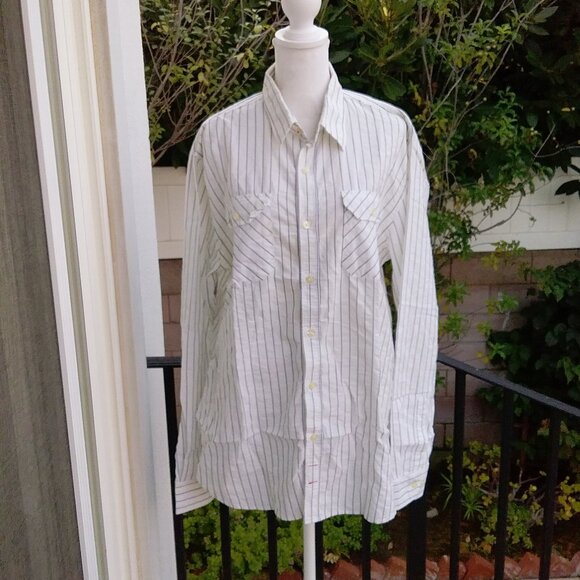 7 For All Mankind Shirt Men's Med Casual Button-Down Cotton Preppy - Picture 1 of 6